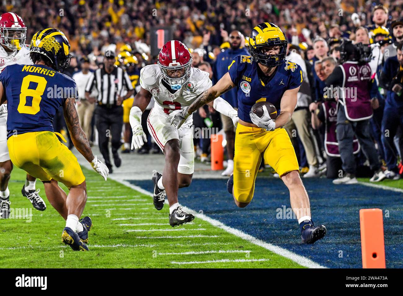 Pasadena, CA. 1st Jan, 2024. Michigan Wolverines wide receiver Roman