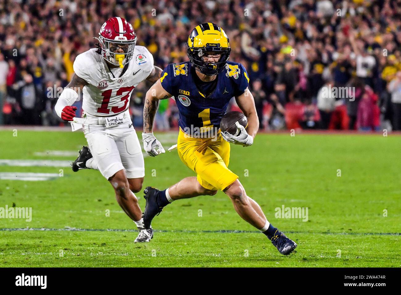Pasadena, CA. 1st Jan, 2024. Michigan Wolverines wide receiver Roman