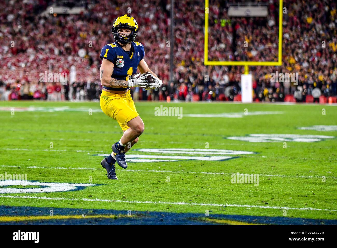 Pasadena, CA. 1st Jan, 2024. Michigan Wolverines wide receiver Roman