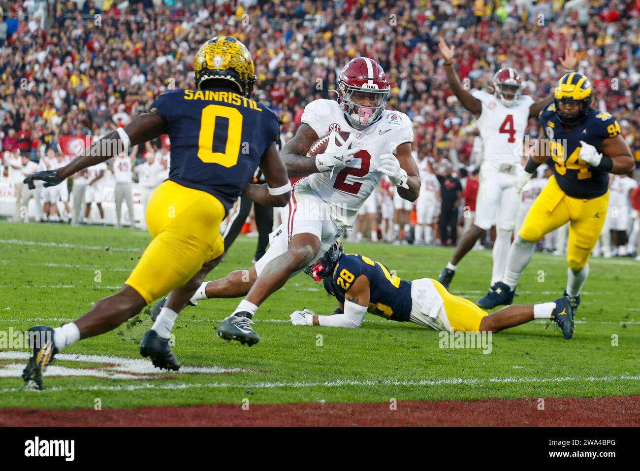 Los Angeles, United States. 01st Jan, 2024. Alabama running back Jase