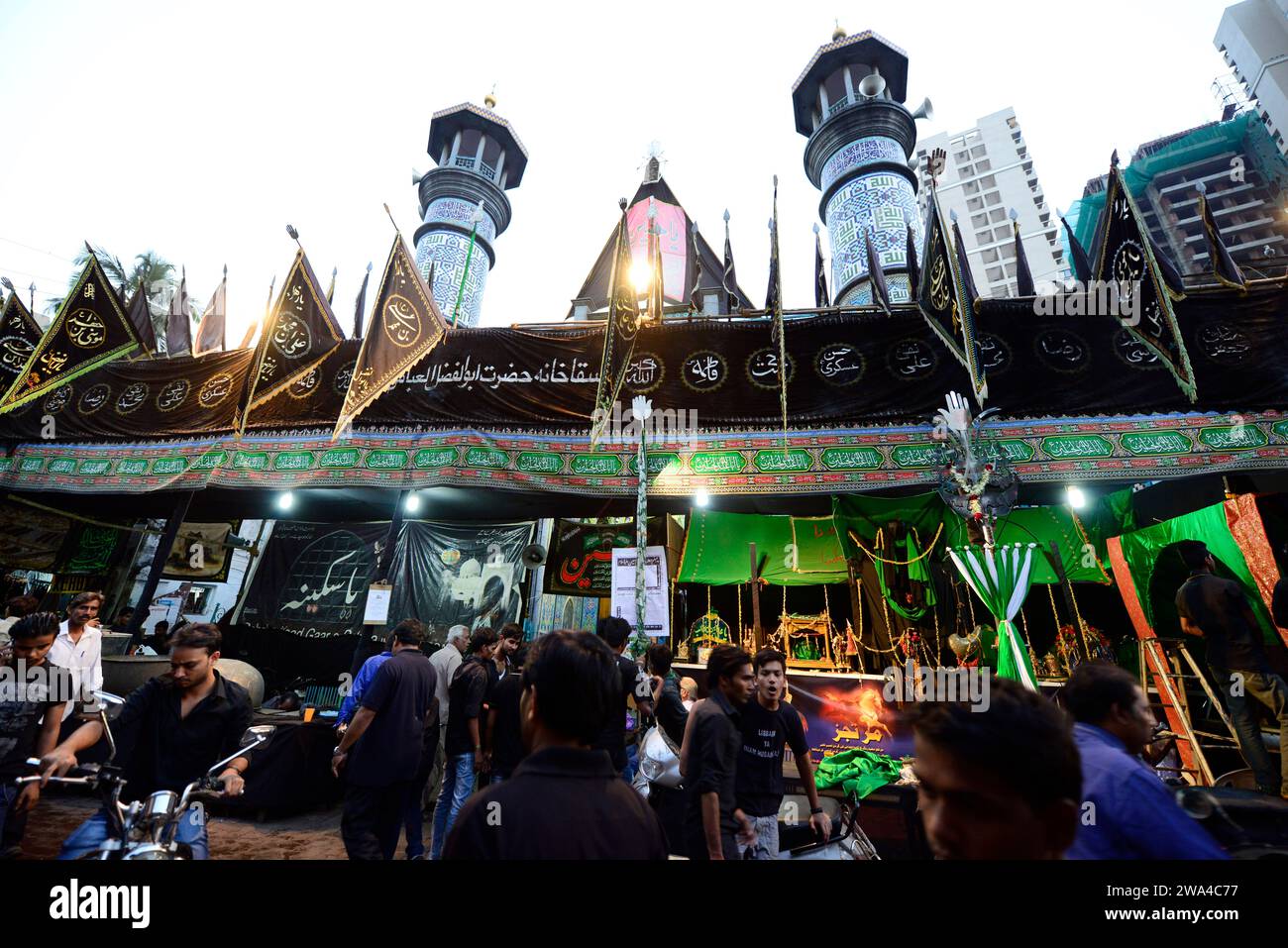The streets around the Mughal Masjid ( Iranian Mosque ) during the