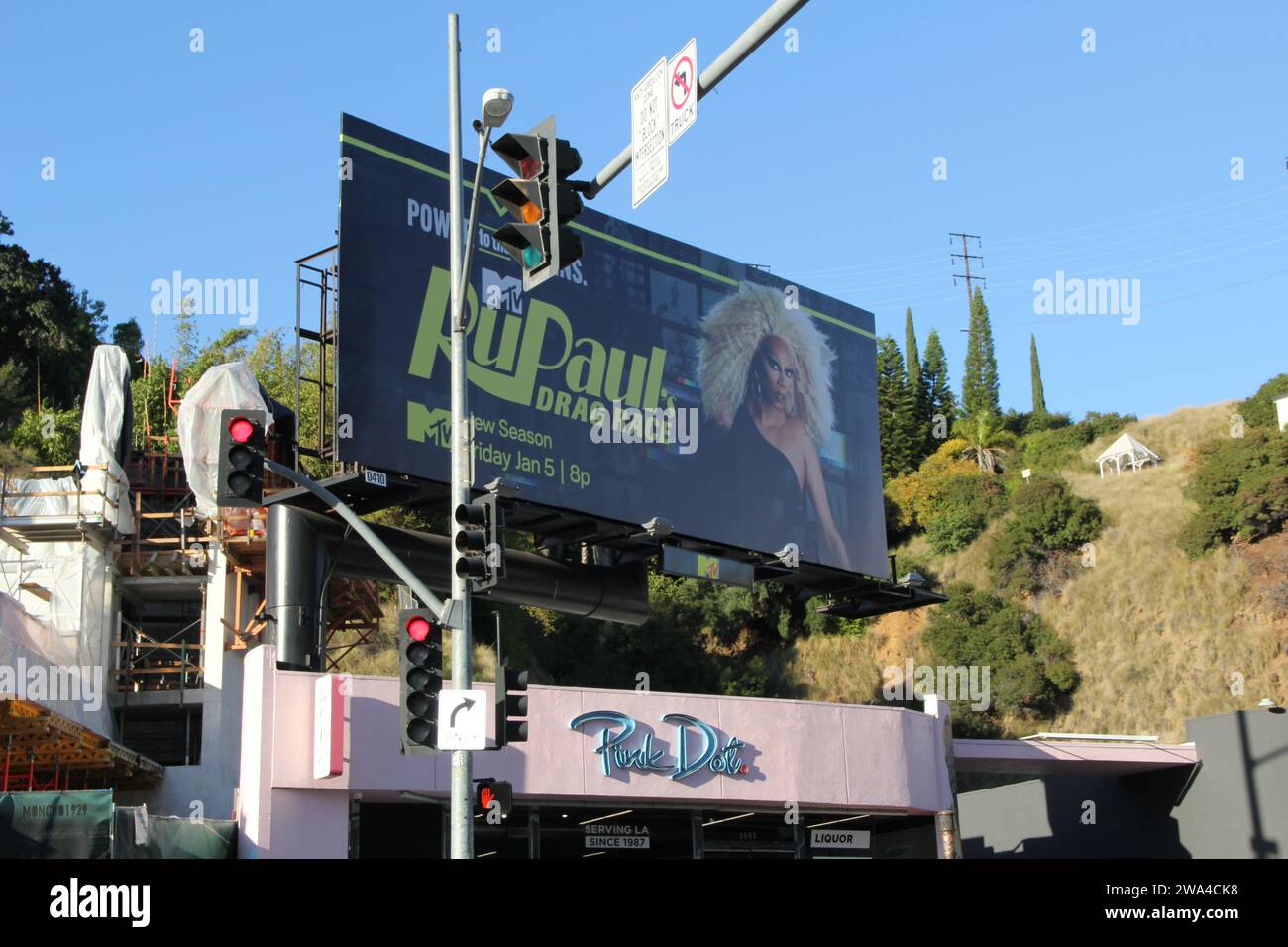 Ru Paul's Drag Race Billboard Sunset Strip Los Angeles Hollywood Stock