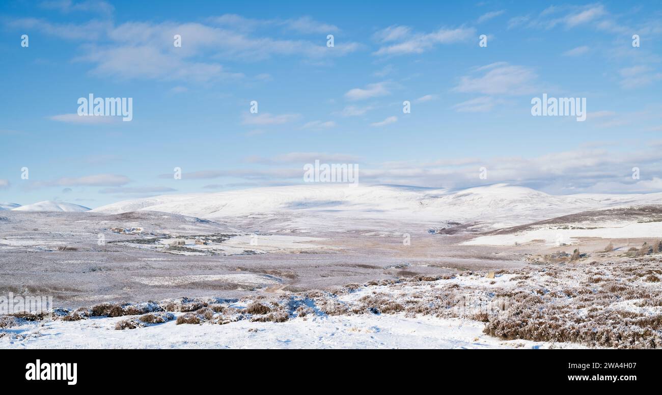 Cairngorms in the snow and blue sky. Highlands, Scotland Stock Photo