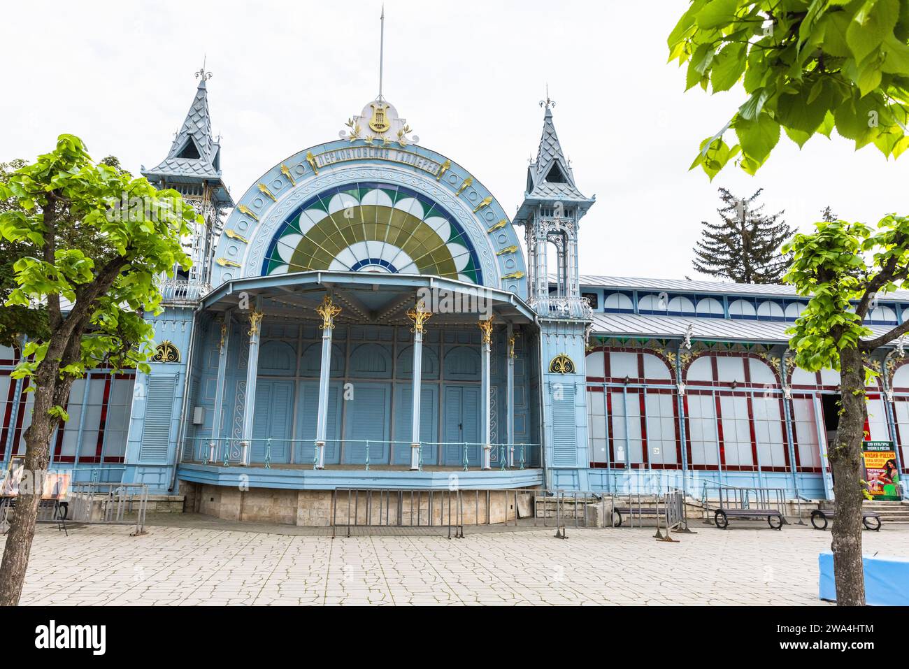 Pyatigorsk, Russia - May 12, 2023: Lermontov Gallery in Pyatigorsk, built in 1901, design with eclectic and modern style were developed by Ivan Ivanov Stock Photo