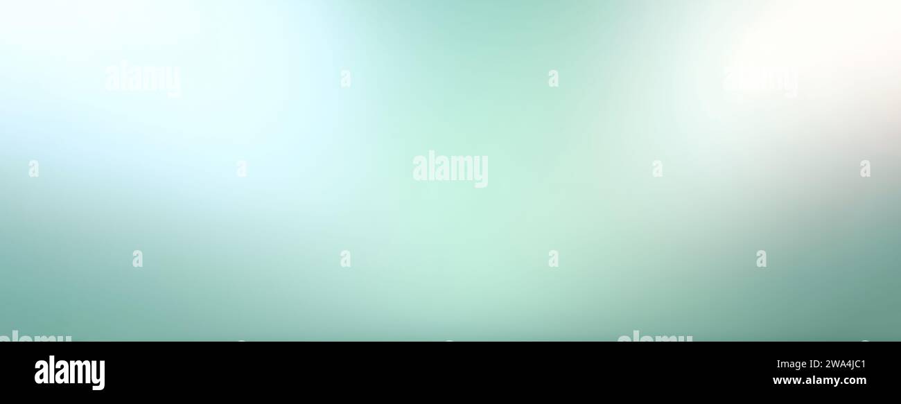 Bright soft white green turquoise gradient background banner Stock Photo