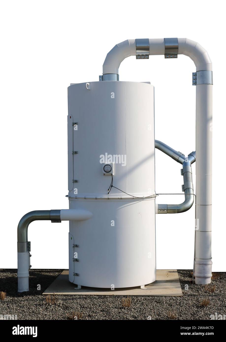 Compressor and compressed air tank installed at car wash. Isolated on white Stock Photo Alamy