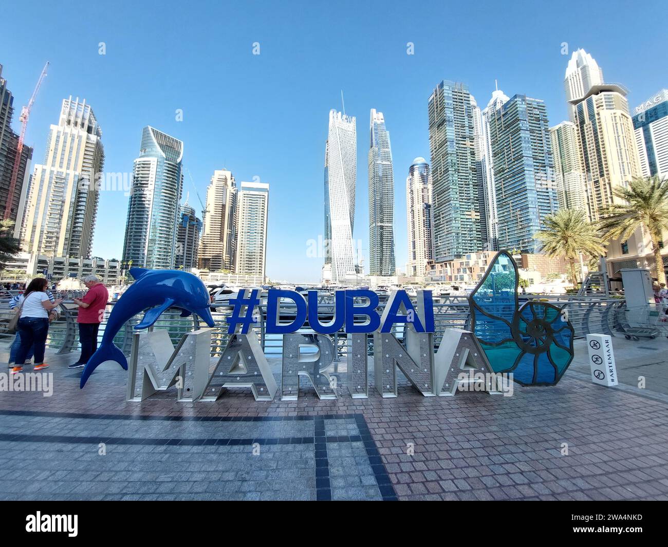 Panoramic view of Dubai Marina Stock Photo
