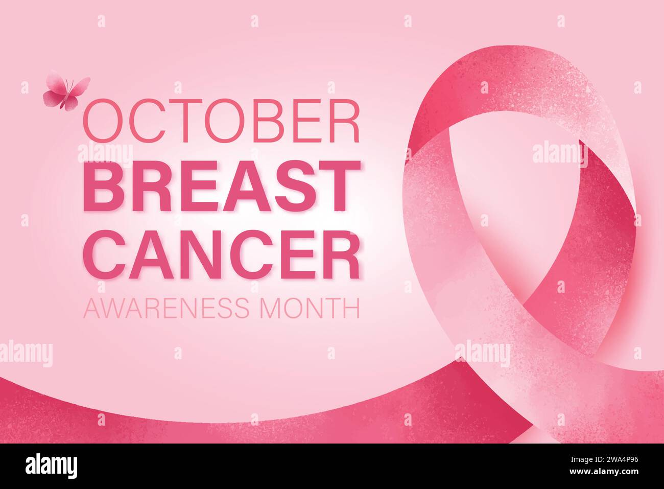 Women breast cancer awareness month background with pink ribbon symbol decoration Stock Vector