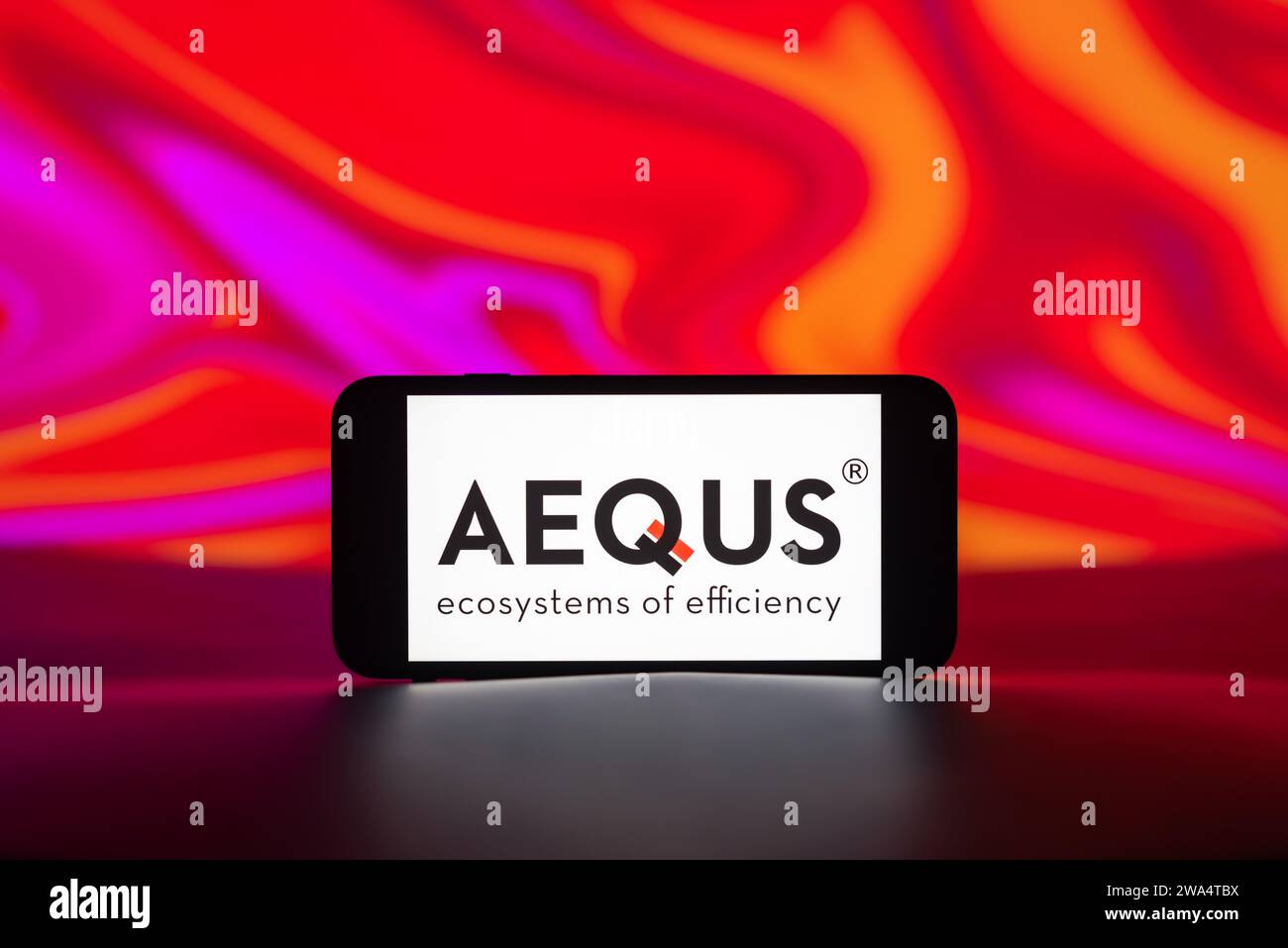 India. 01st Jan, 2024. In this photo illustration, the Aequs logo is