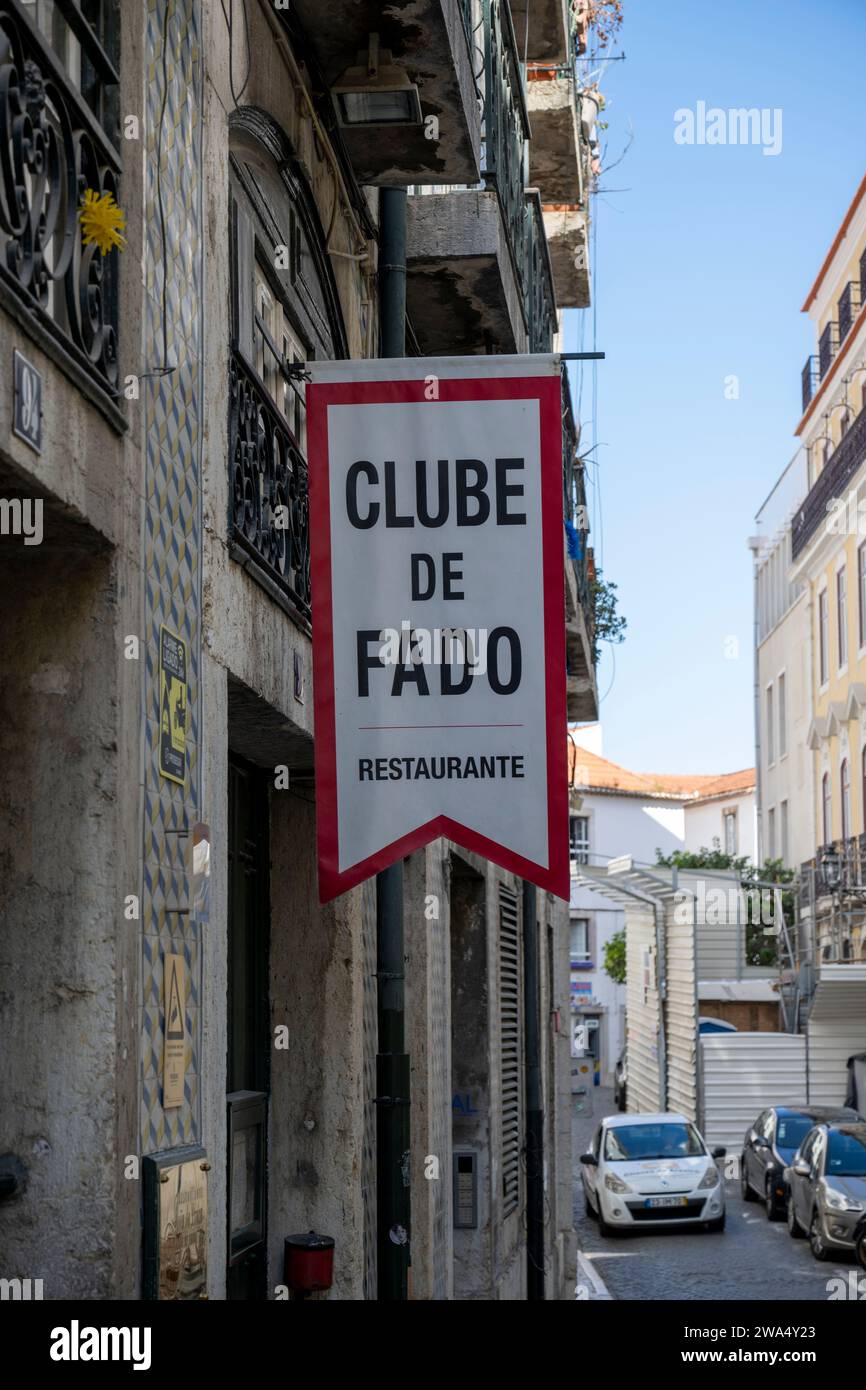 Restaurant and Fado Club, Alfama District, Lisbon Stock Photo