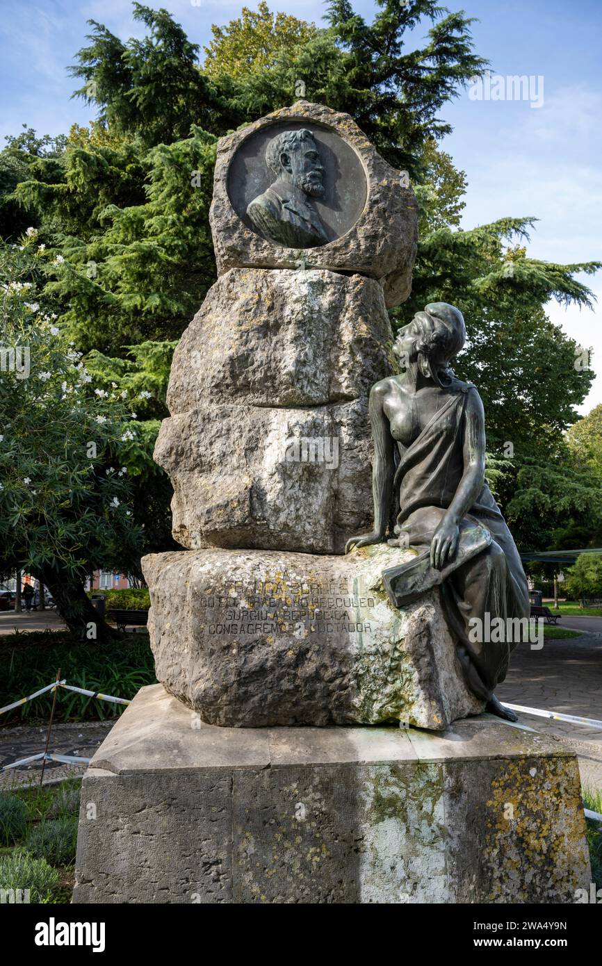 Franca Borges Monument at Praca do Principe Real, Bairro Alto, lisbon, Portugal Stock Photo