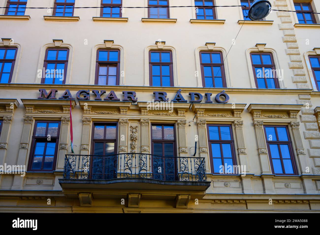 Magyar Rádió building - birthplace of the bloody 1956 Hungarian Revolution - Sándor Bródy Street Budapest, Hungary Stock Photo