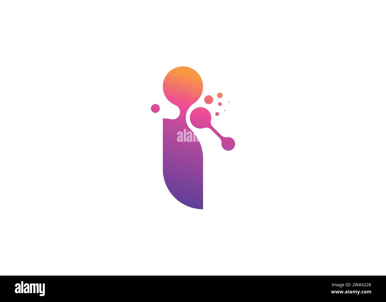 Letter i Technology vector monogram logo design template. Letter i ...
