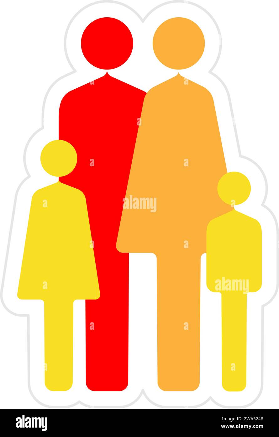 Human Family icon symbol. Colorful vector illustration Stock Vector