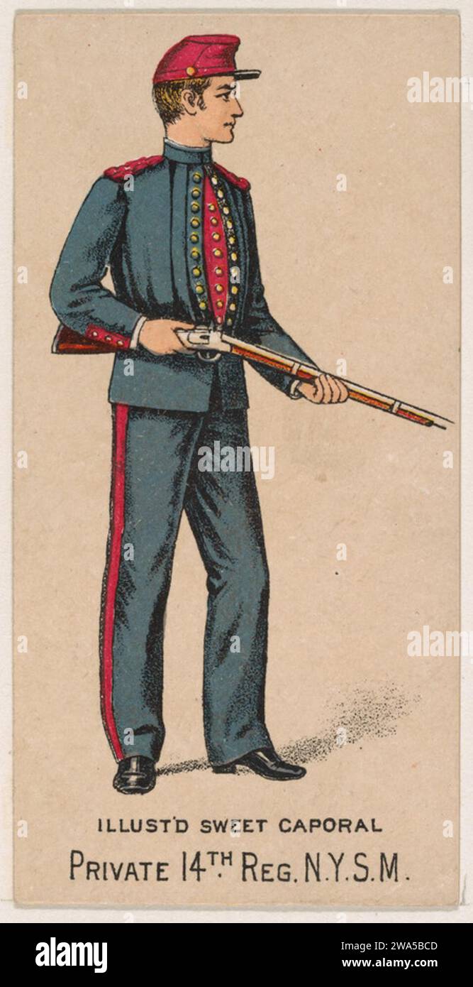 Private, 14th Regiment, New York State Militia, from the Military Series (N224) issued by Kinney Tobacco Company to promote Sweet Caporal Cigarettes 1963 by Kinney Brothers Tobacco Company Stock Photo