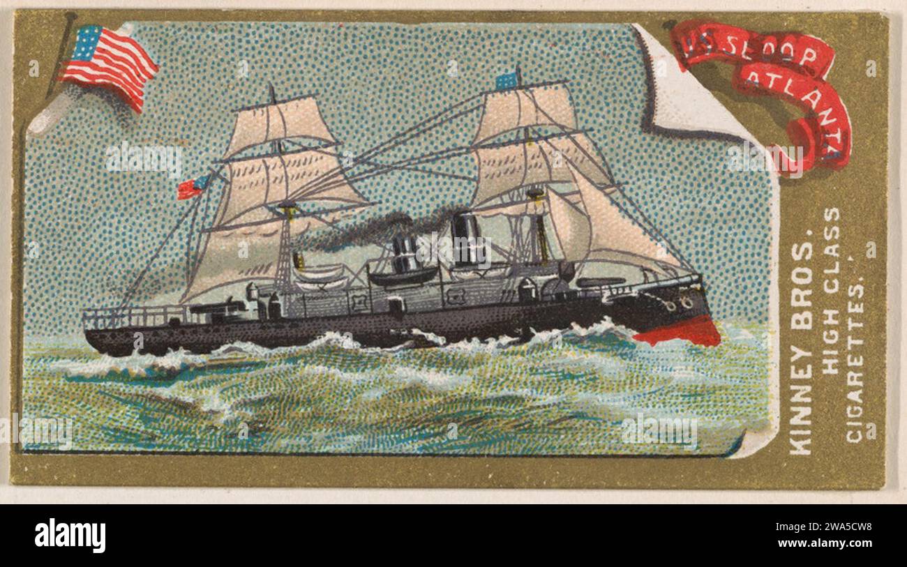 kinney brothers tobacco company Four-leaf clover, from the Novelties series (N228, Type 5) issued by Bros. 1889 Issued by Kinney Trade cards from the "Novelties" series (N228), issued in 1889 to promote Kinney brothers tobacco hi-res stock