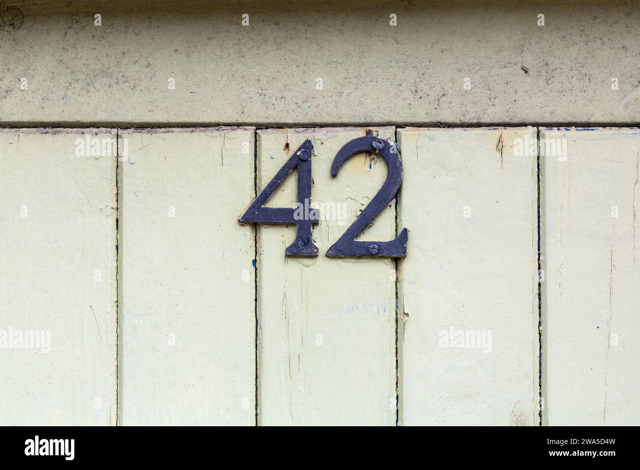 Number 42 on a house door Stock Photo