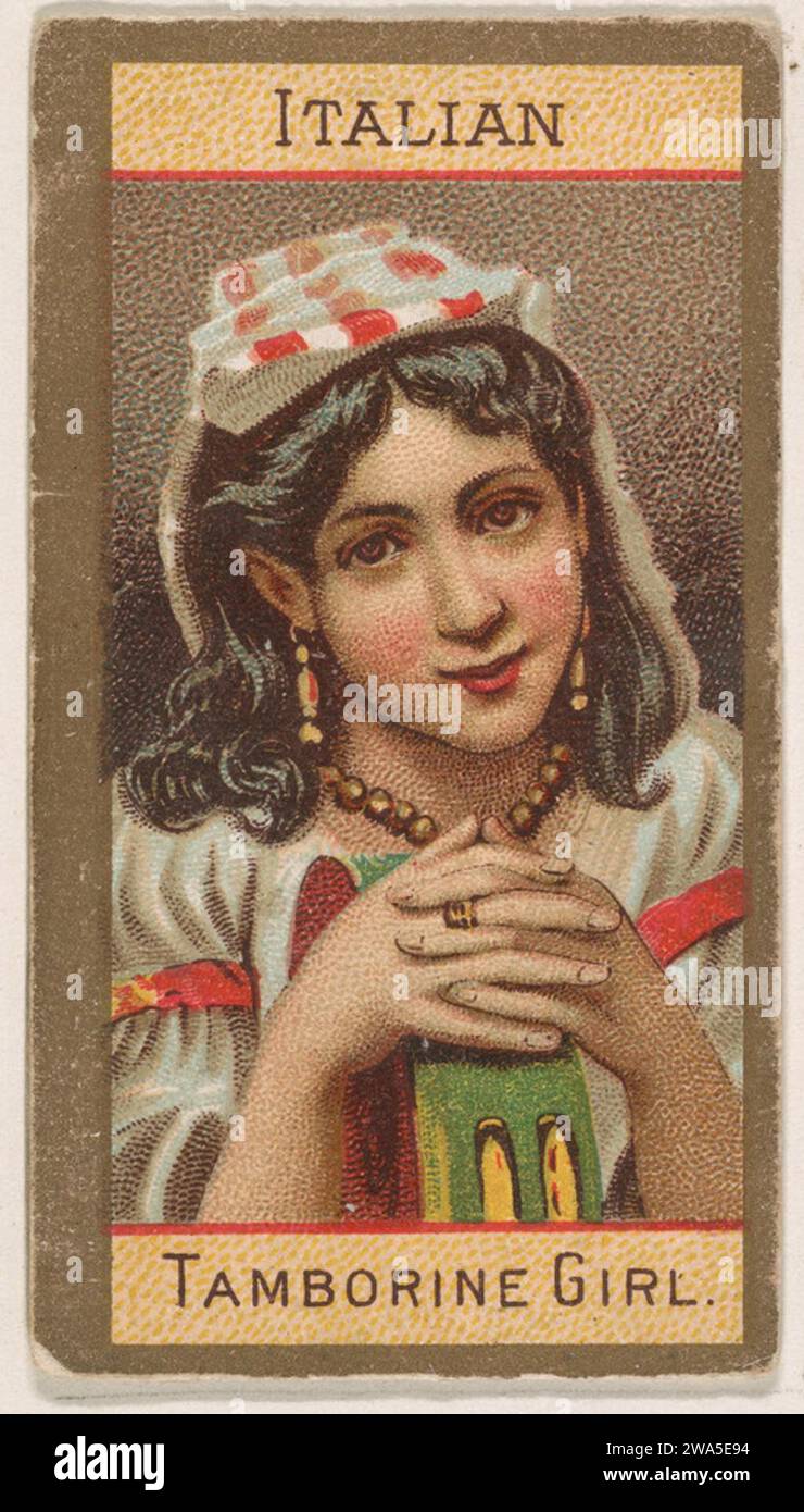 Italian, Tamborine Girl, from Types of Nationalities (N240) issued by