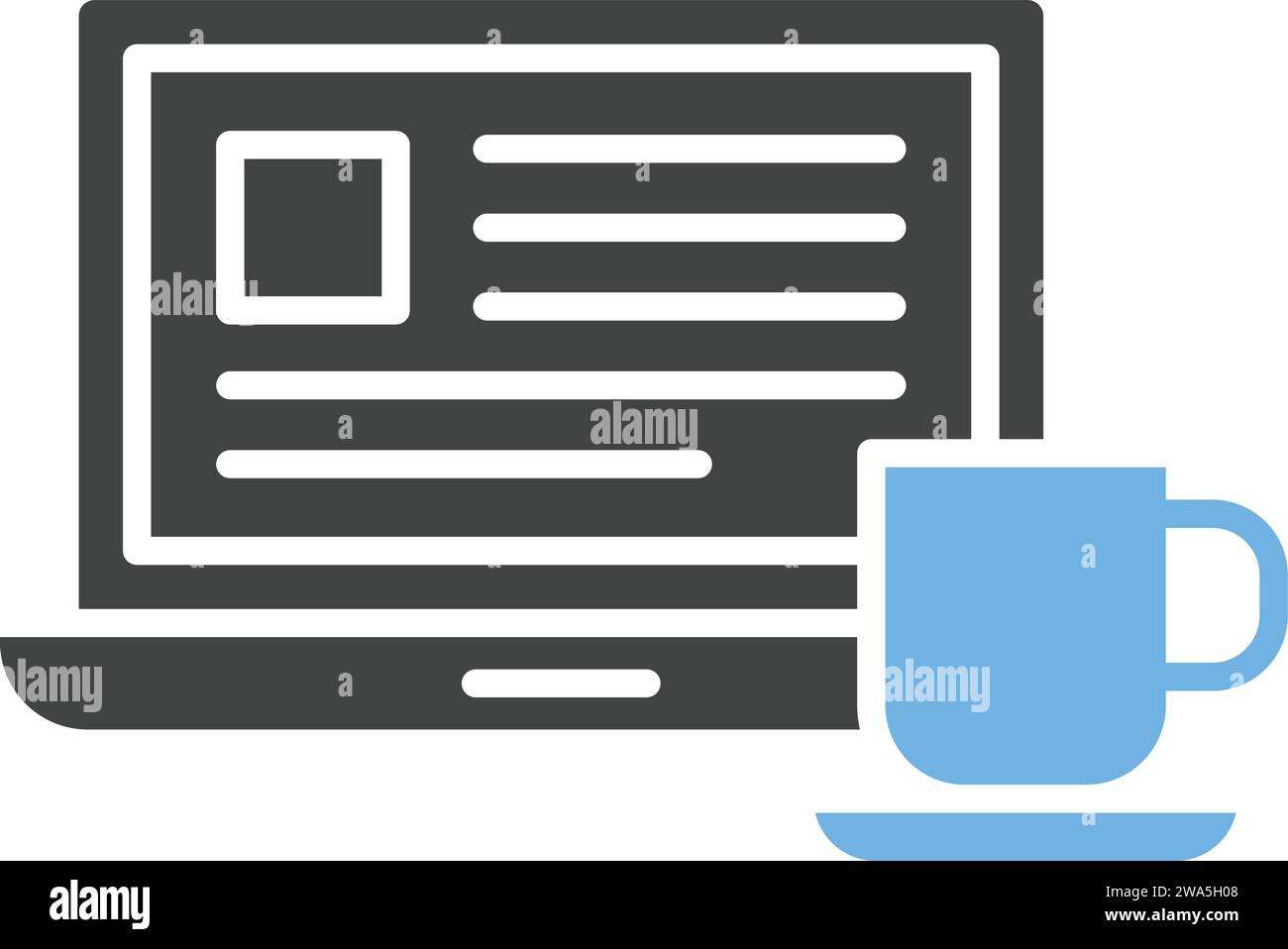 Coffee and Work icon vector image. Stock Vector