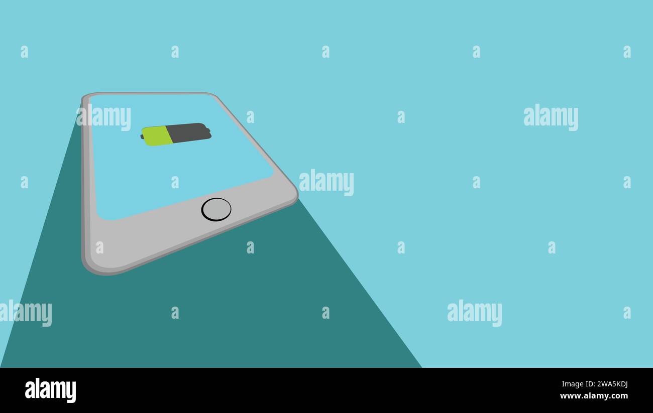cell phone discharging Stock Vector