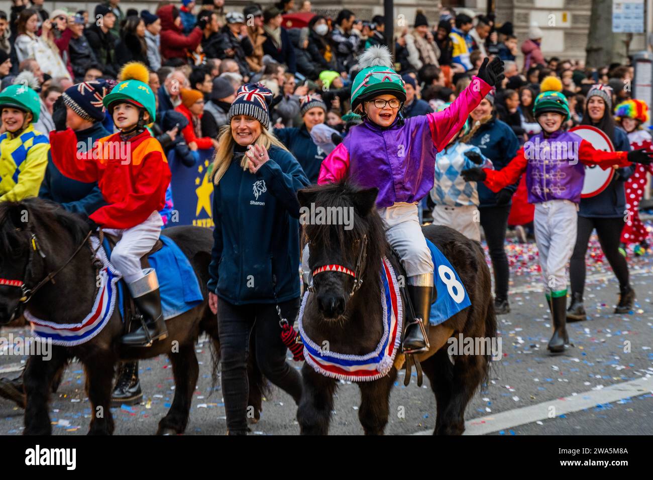 London, UK. 1st Jan, 2025. All The Queens Horses racing ponies The