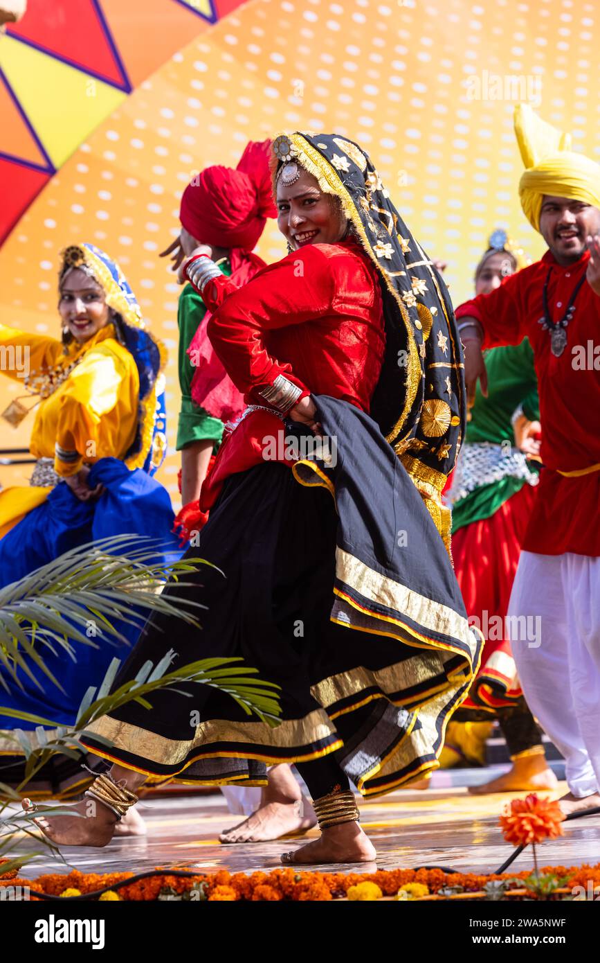 Group of beautiful female artists from haryana while performing the ...