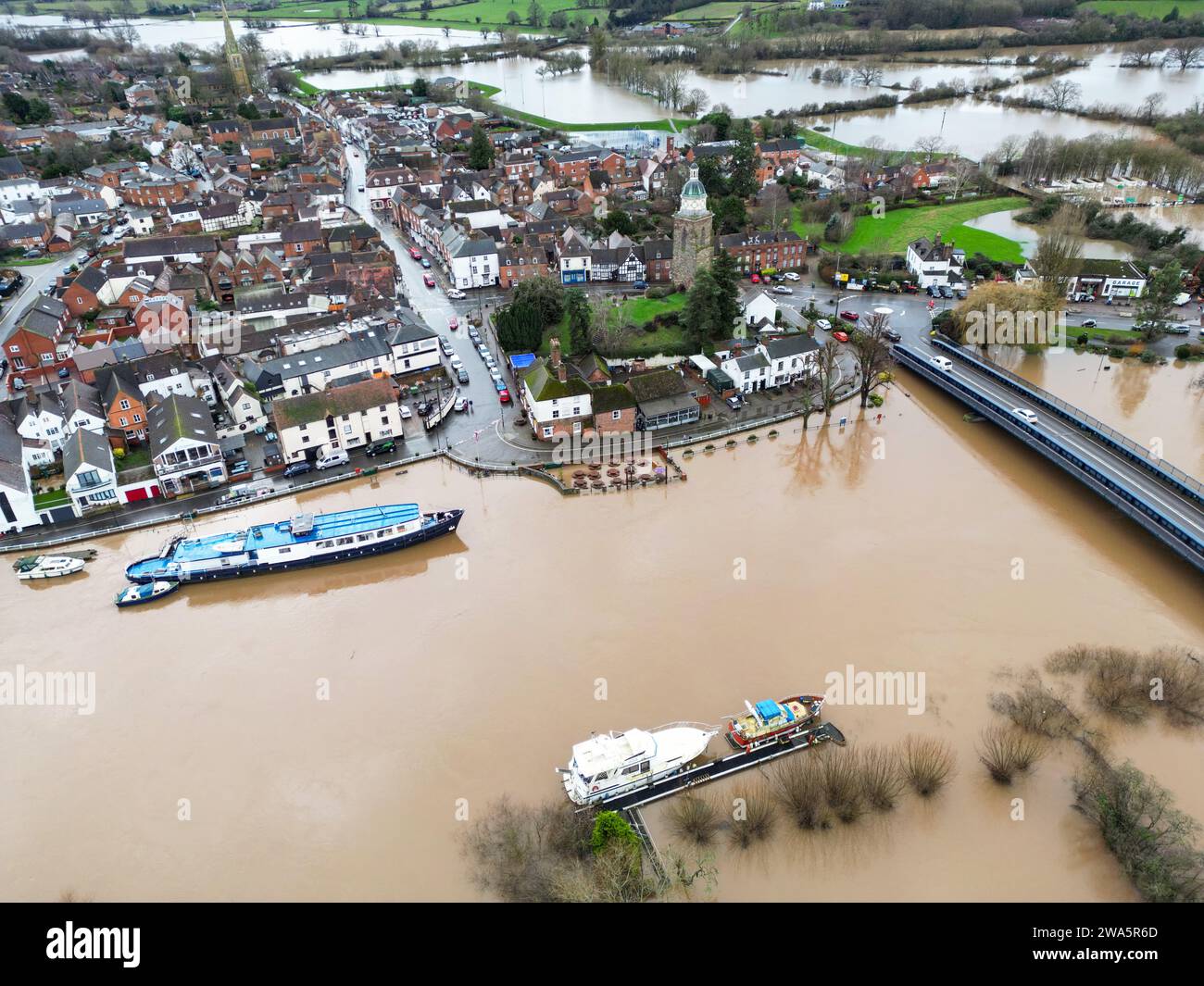 Flooding around the town of Upton on Severn in Worcestershire. The Met