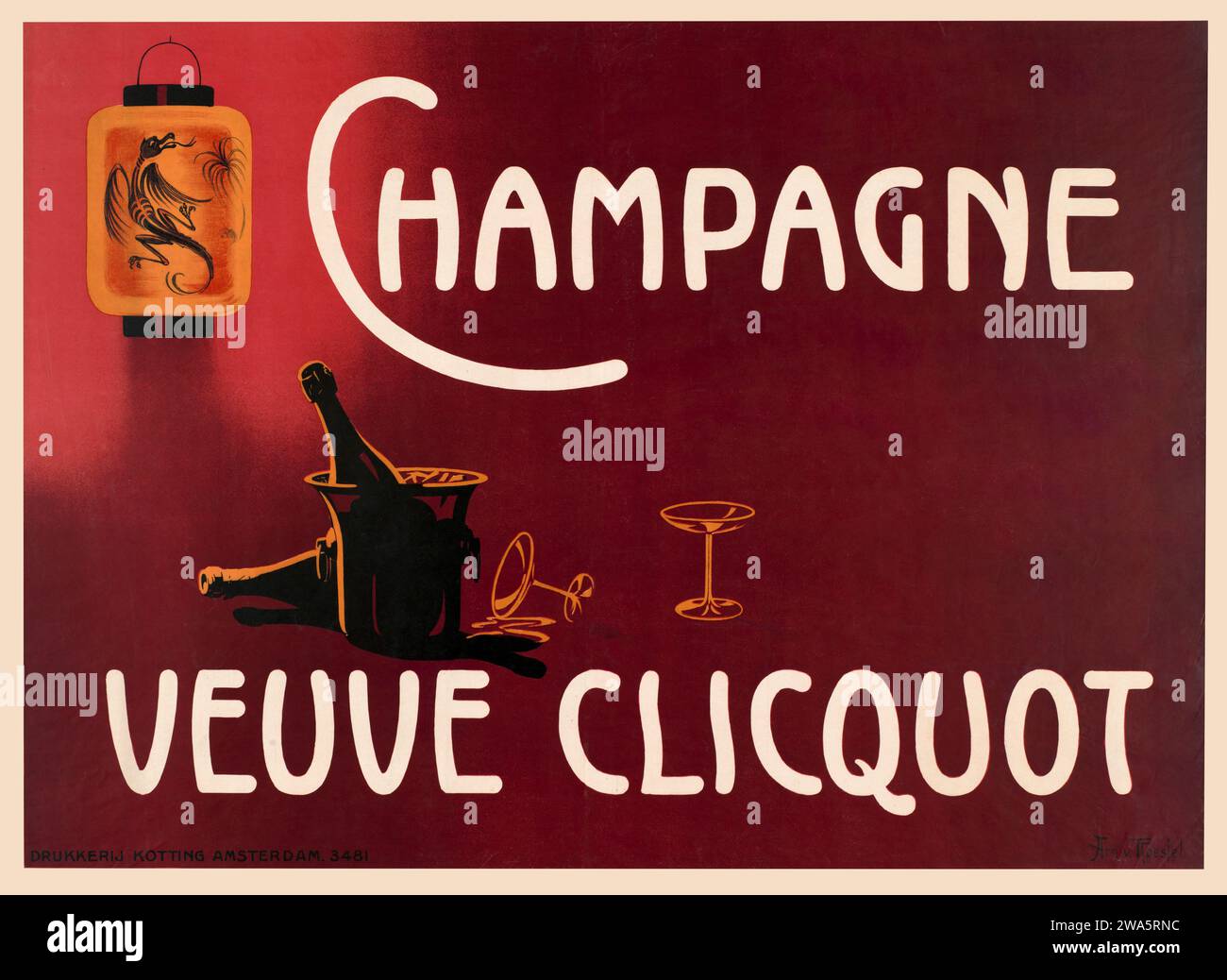 Champagne Veuve Clicquot, 1900 - Arnold van Roessel (Dutch, 1883-1947) Stock Photo