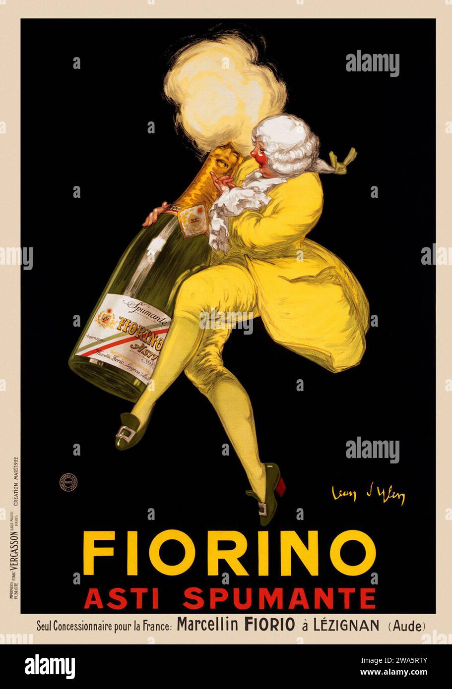 Fiorino Asti Spumante Champagne - Jean D'Ylen artwork - France 1922 Stock Photo