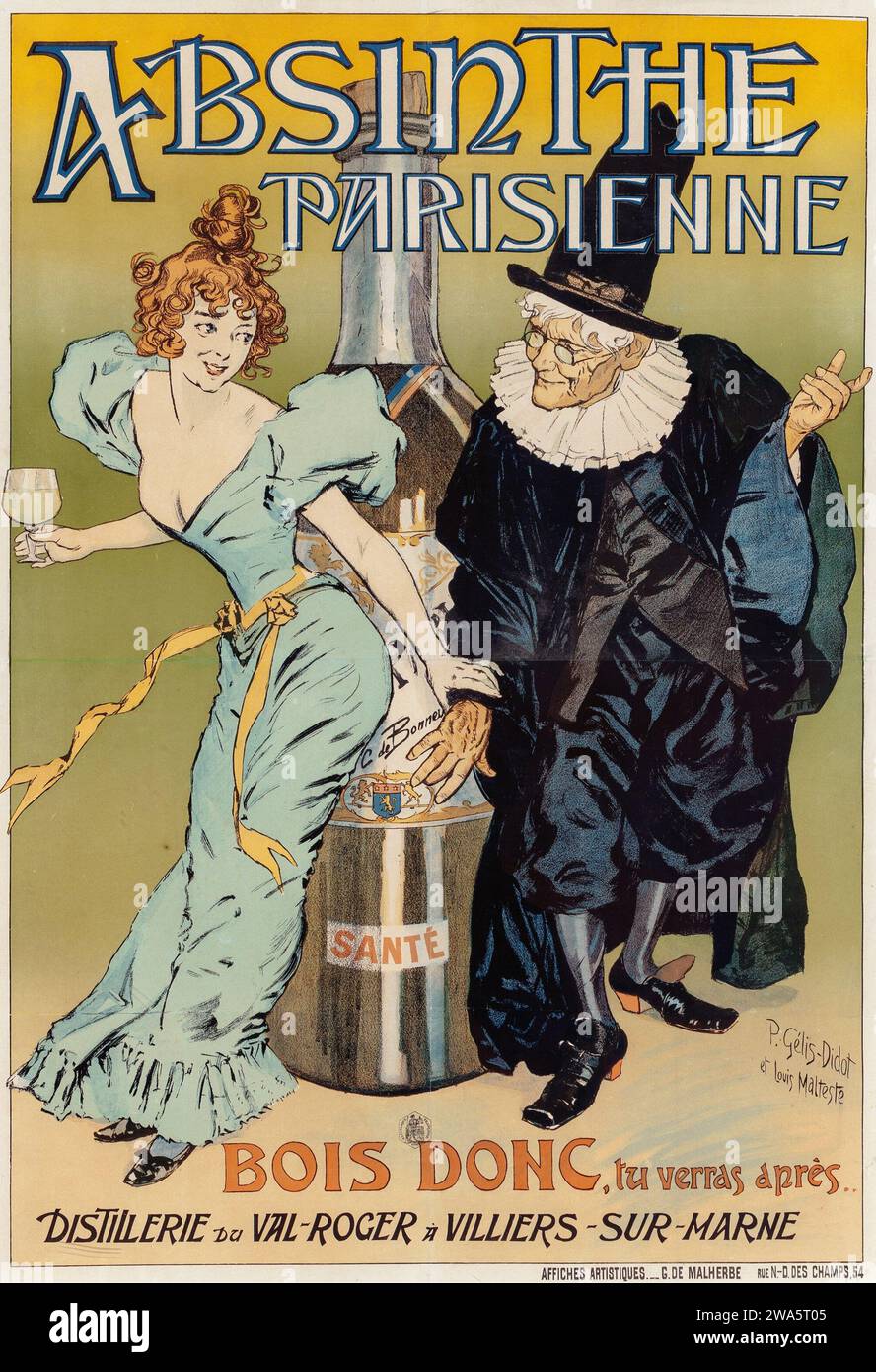 Absinthe Parisienne, 1894 - Vintage alcohol advertisement - P. GELIS ...