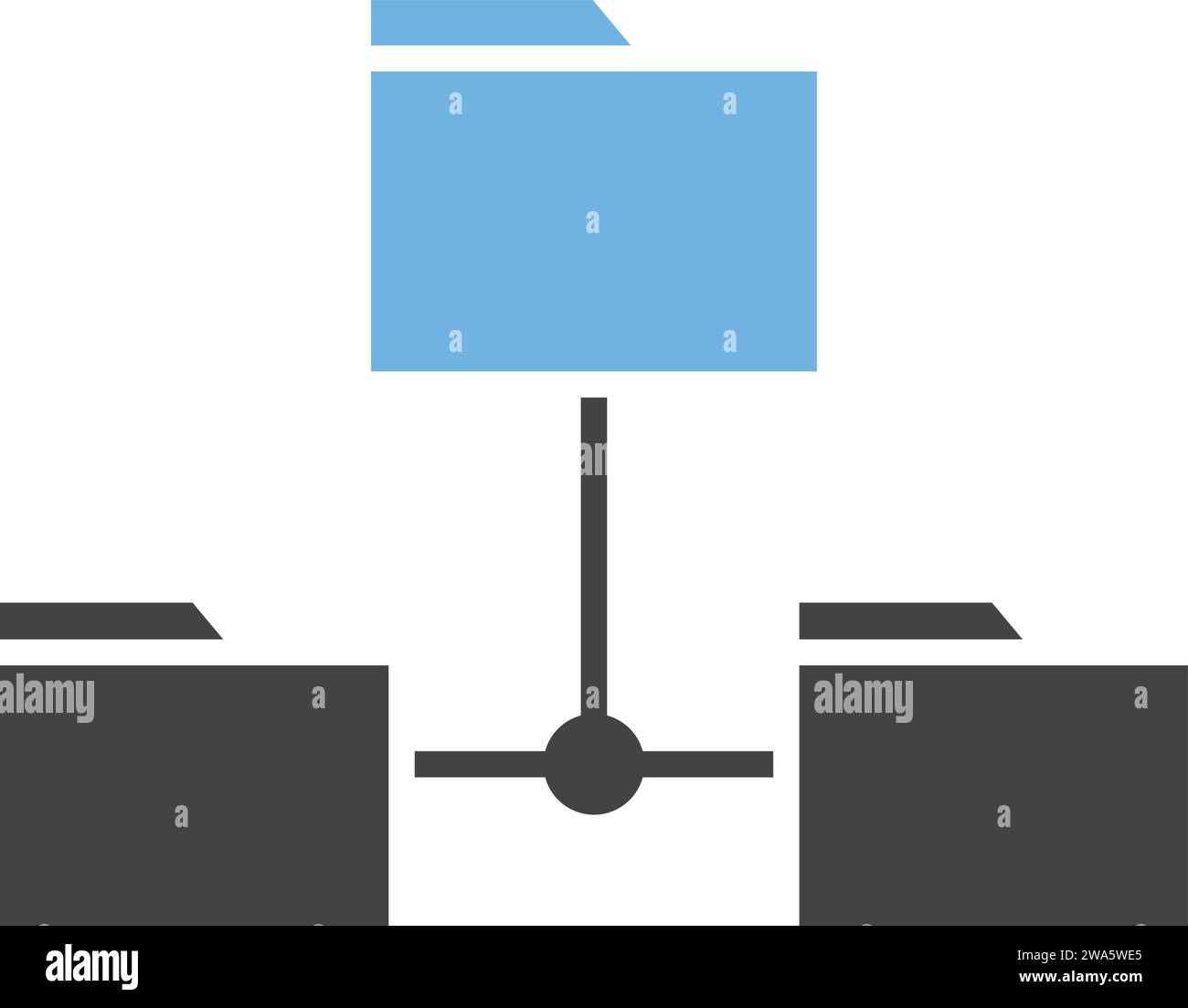 Folders Sharing Data icon vector image. Stock Vector