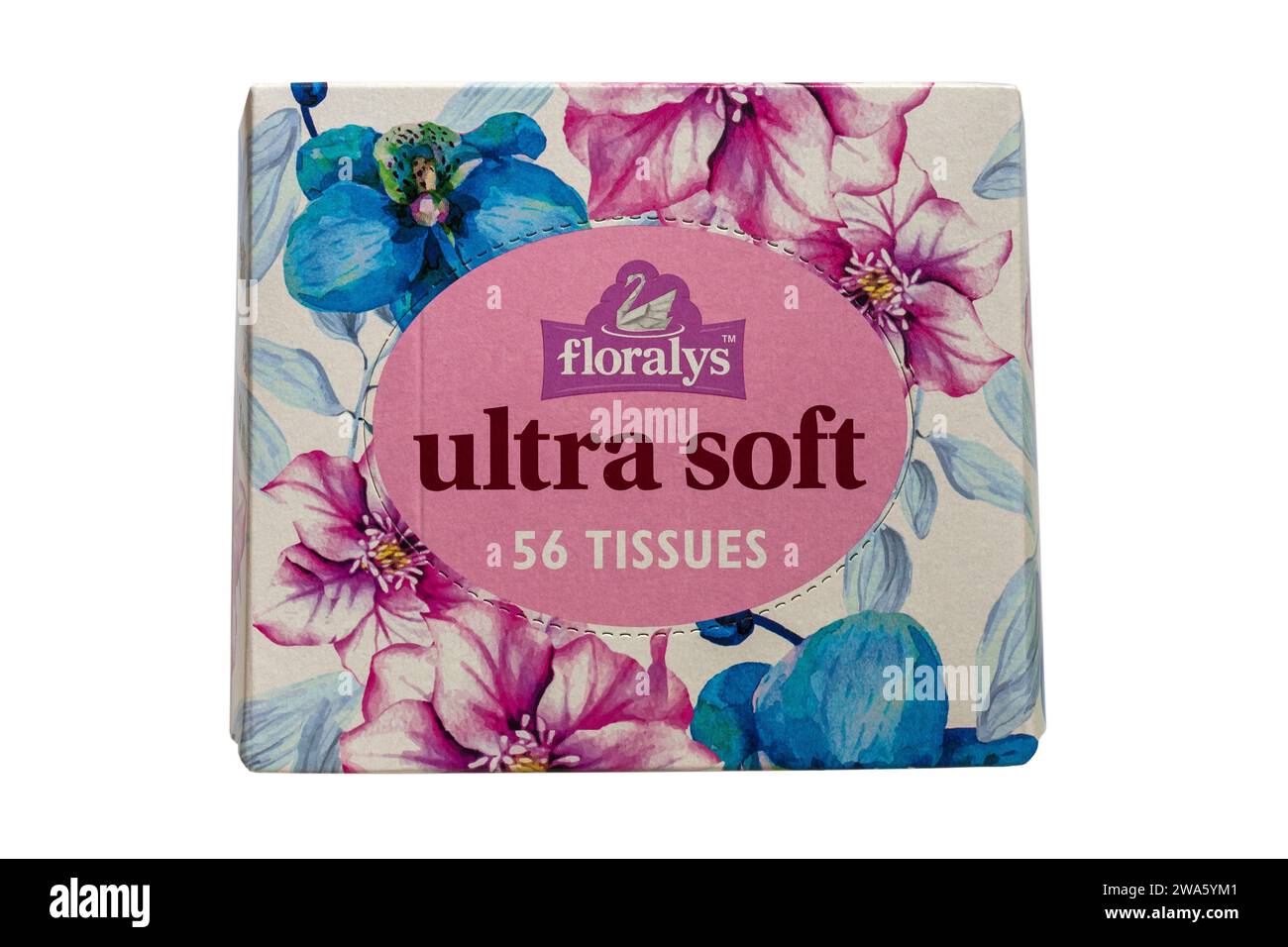 Box of floralys ultra soft tissues isolated on white background Stock Photo