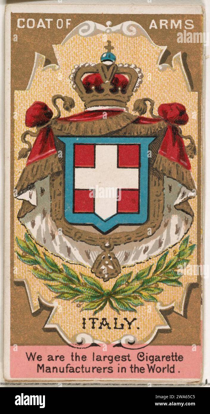 Humbert I, King of Italy, from the Rulers, Flags, and Coats of Arms series (N126-2) issued by W. Duke, Sons & Co. 1963 by W. Duke, Sons & Co. Stock Photo
