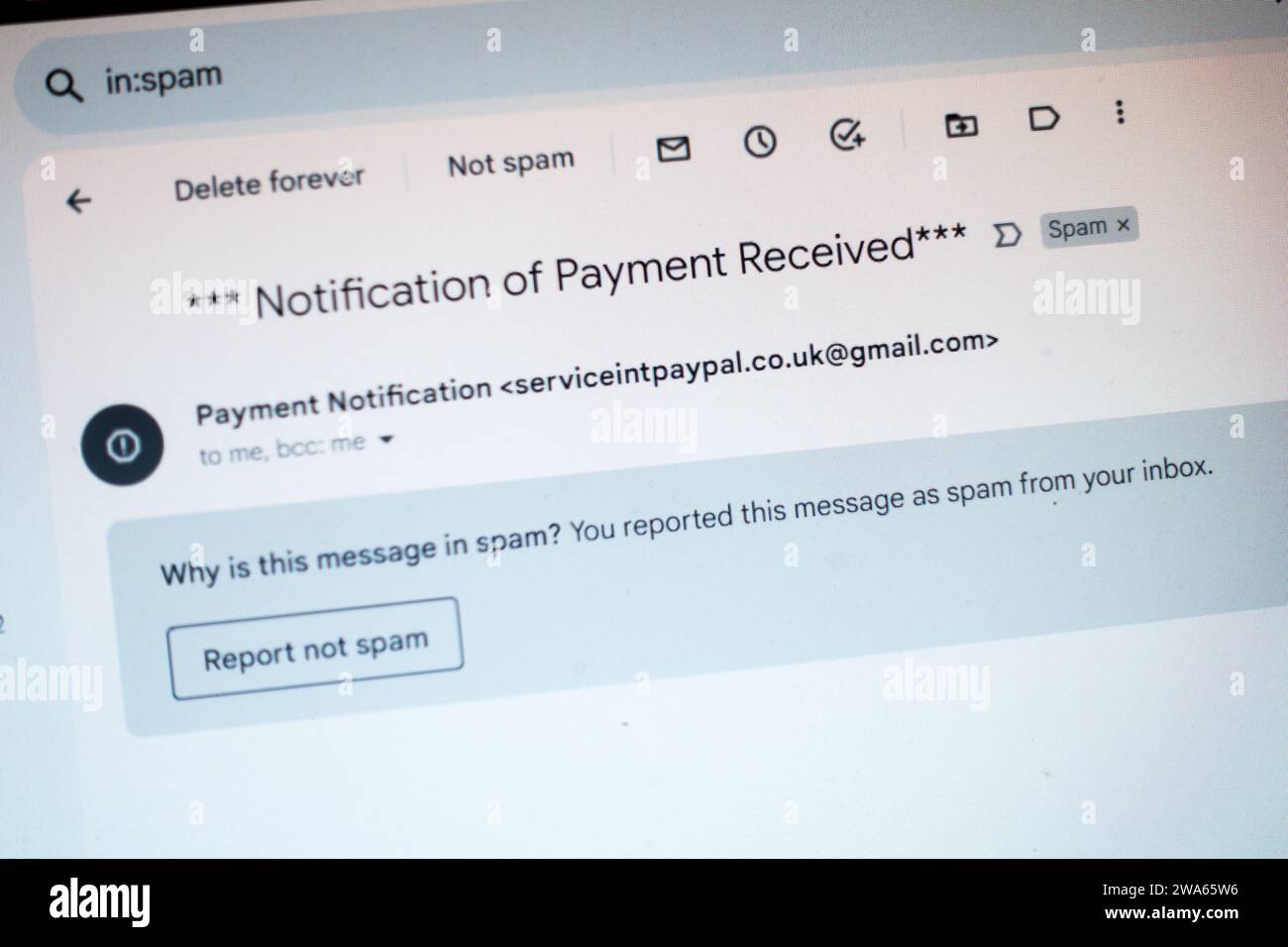 phishing email scam Stock Photo