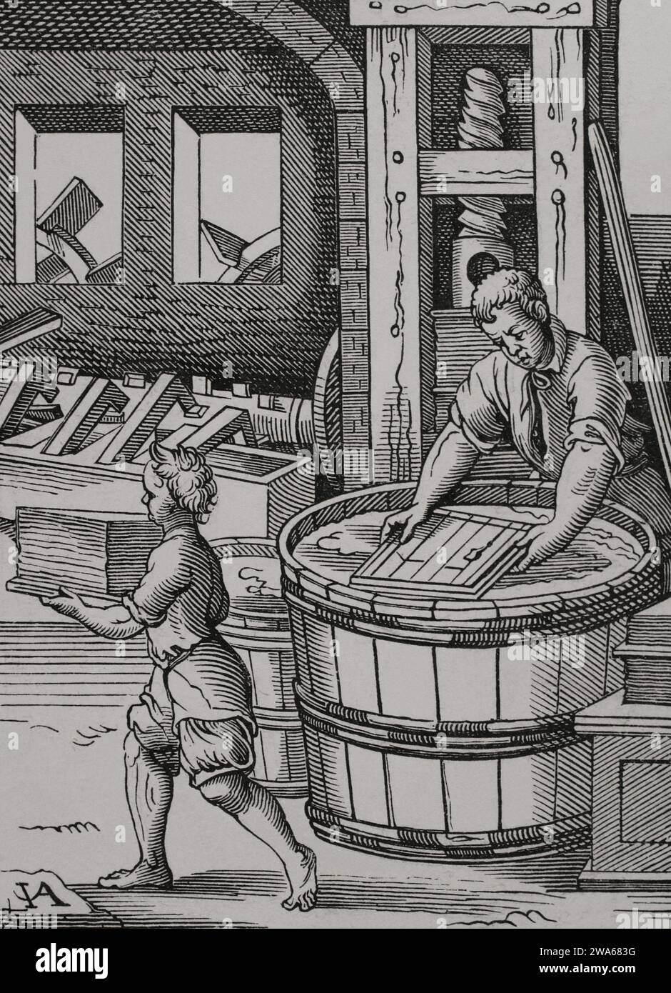 Papermaking 1700 A history of paper production hi-res stock photography and images - Alamy
