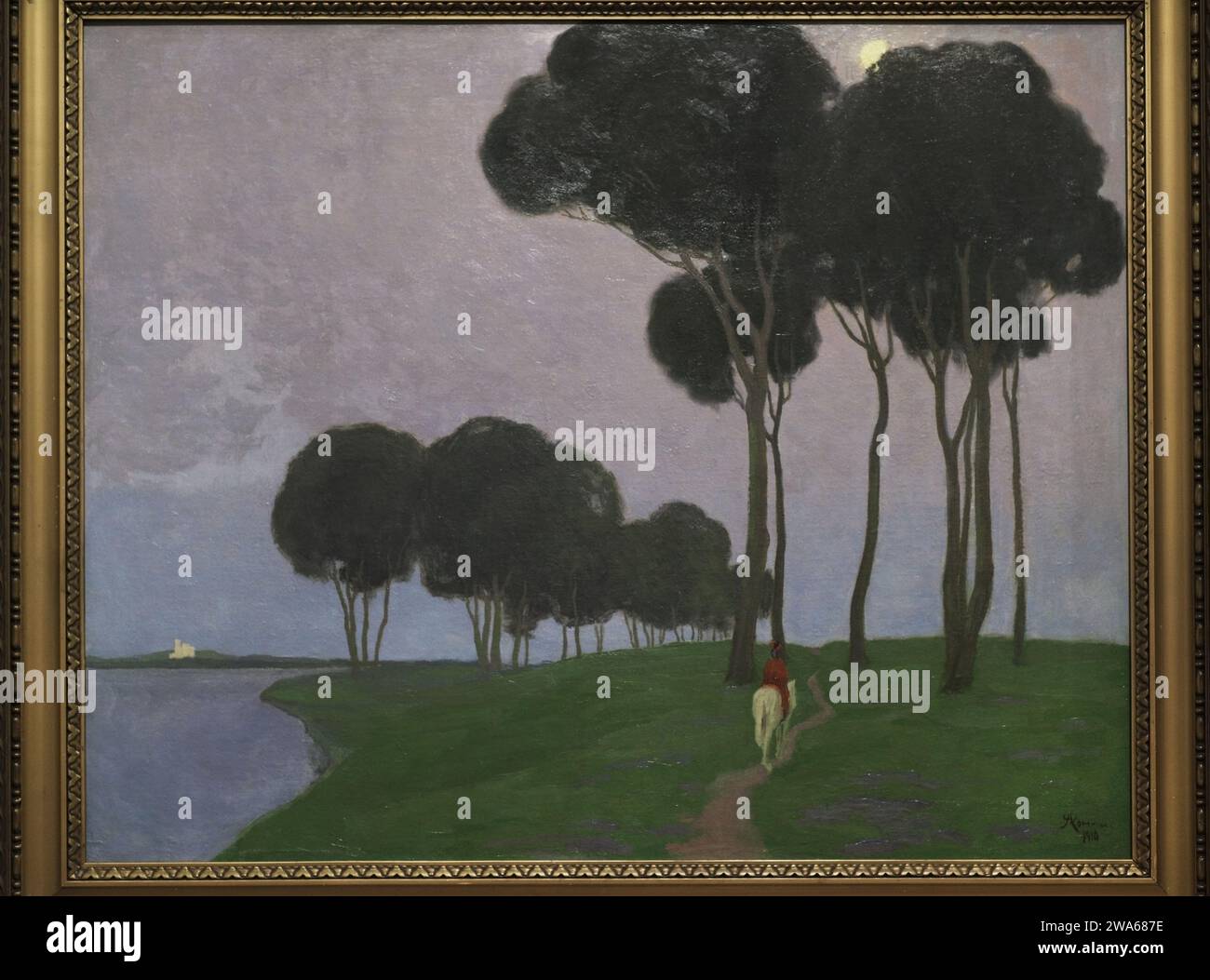 Alexanders Romans, (1878-1911). Latvian painter. Landscape with Rider ...