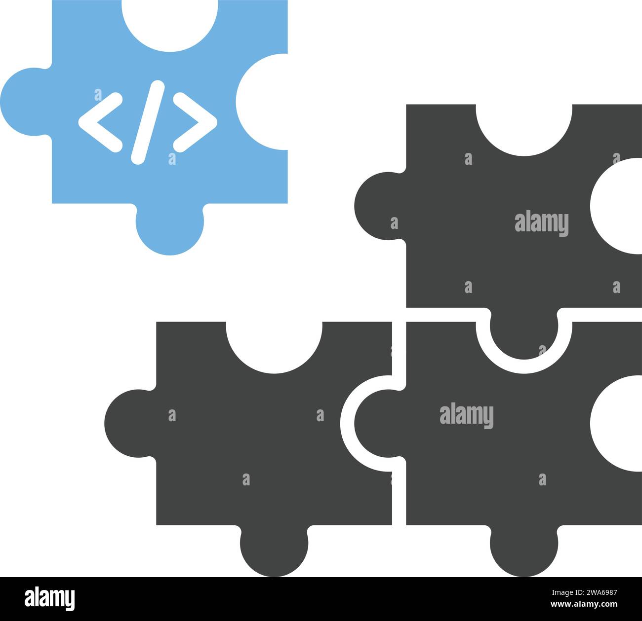 Piece of Code icon vector image. Stock Vector