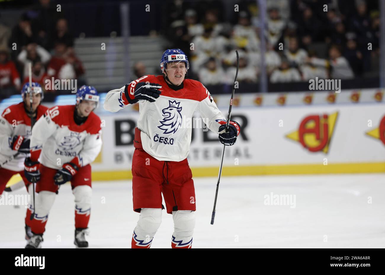 GOTHENBURG, SWEDEN 20240102Czechia's Jakub Stancl celbrates scoring his