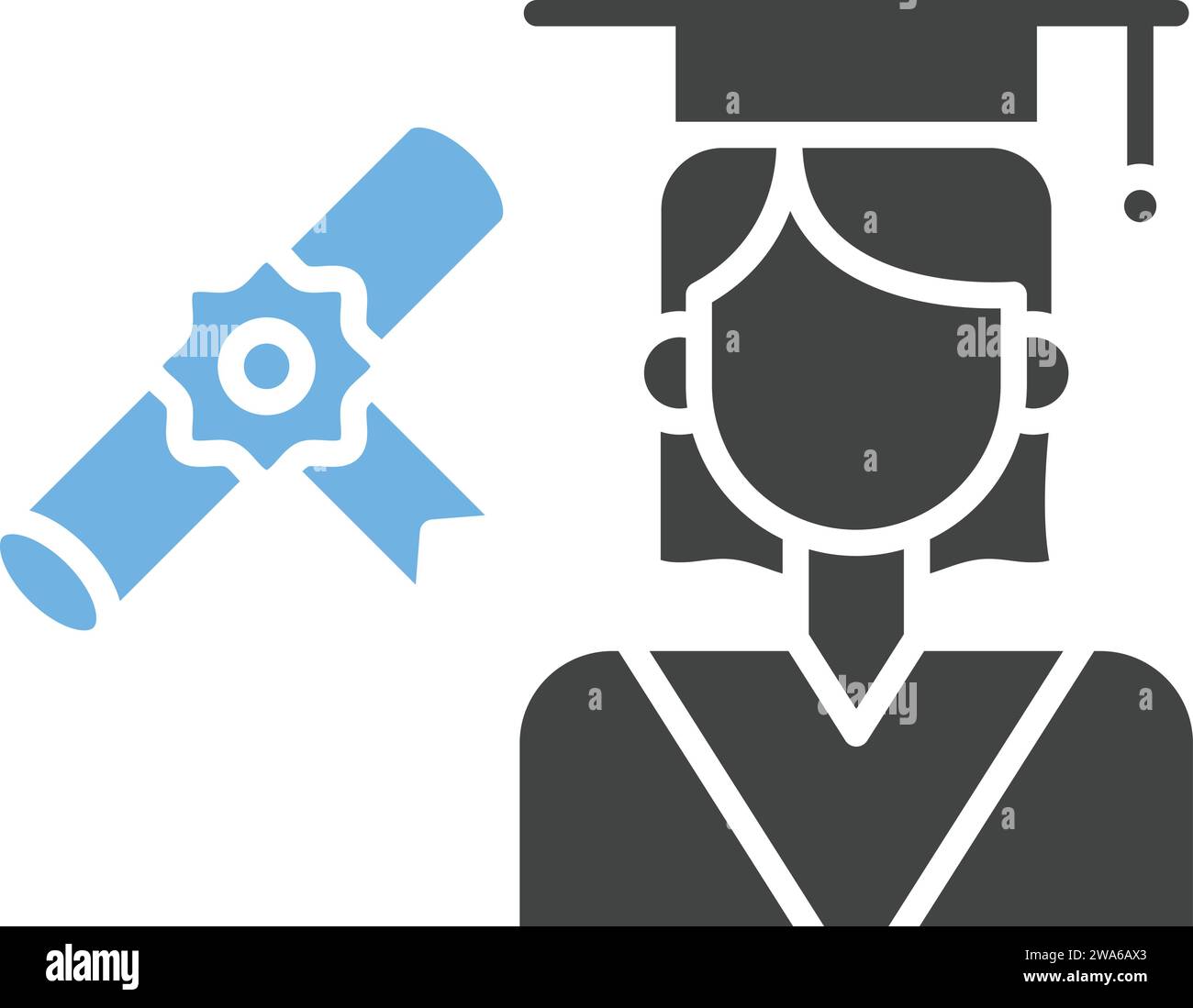 Receiving Degree icon vector image. Stock Vector