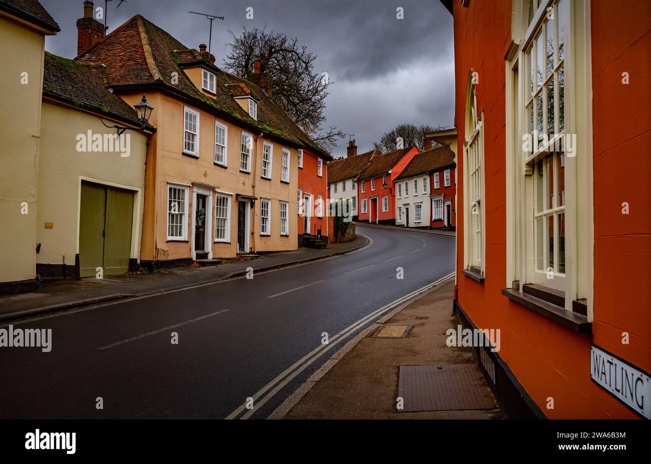 Thaxted Essex England Dec 2023 View showing old timber framed houses