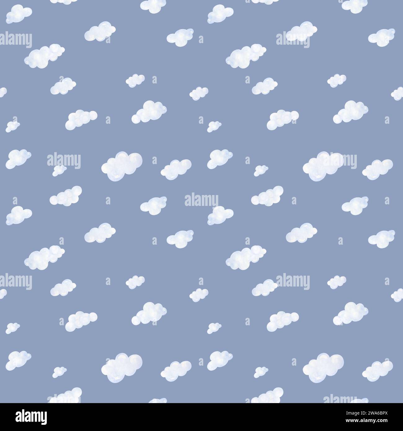 Blue watercolor clouds seamless pattern hi-res stock photography and ...