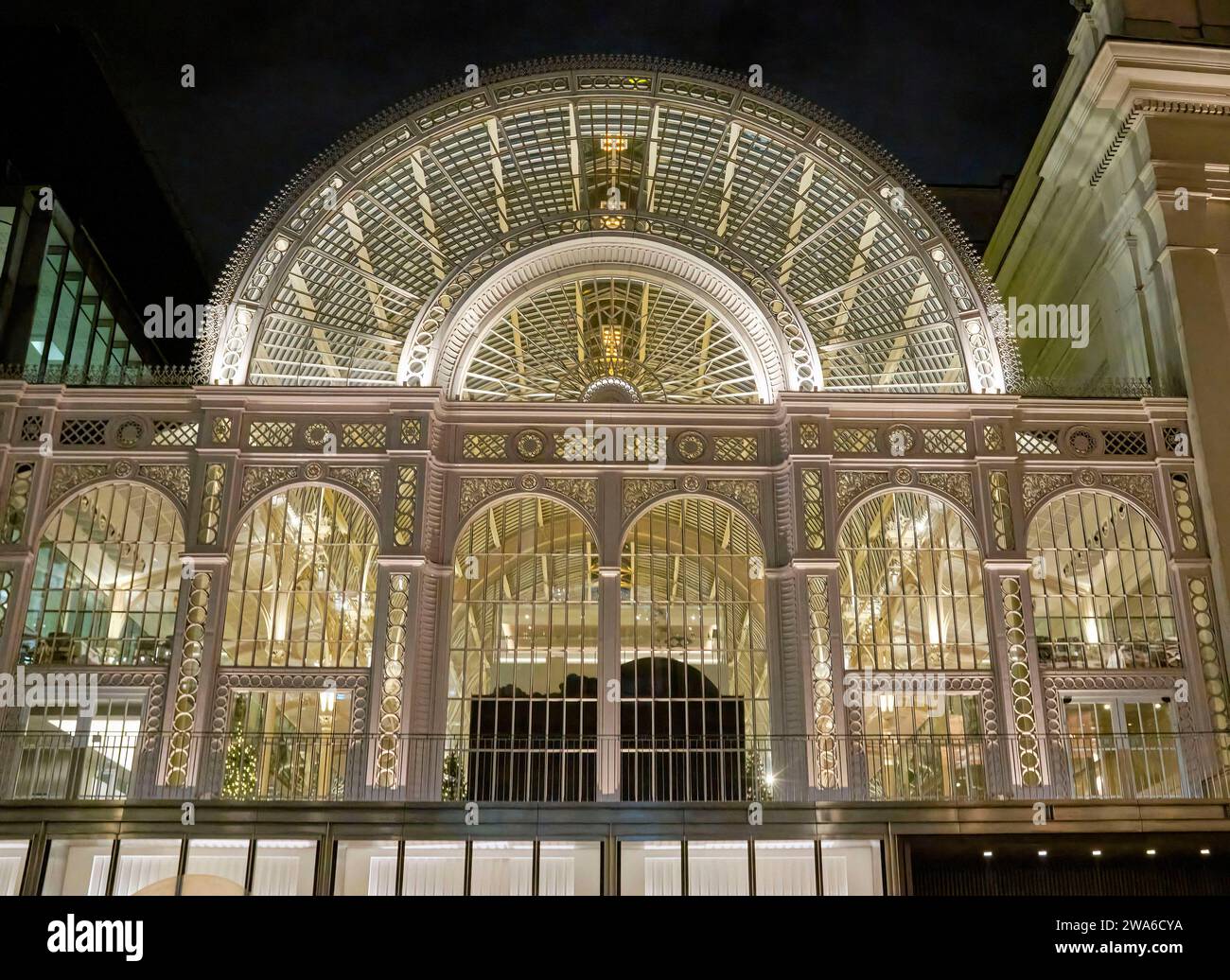 Royal Opera House, Night scene, Central London UK Stock Photo