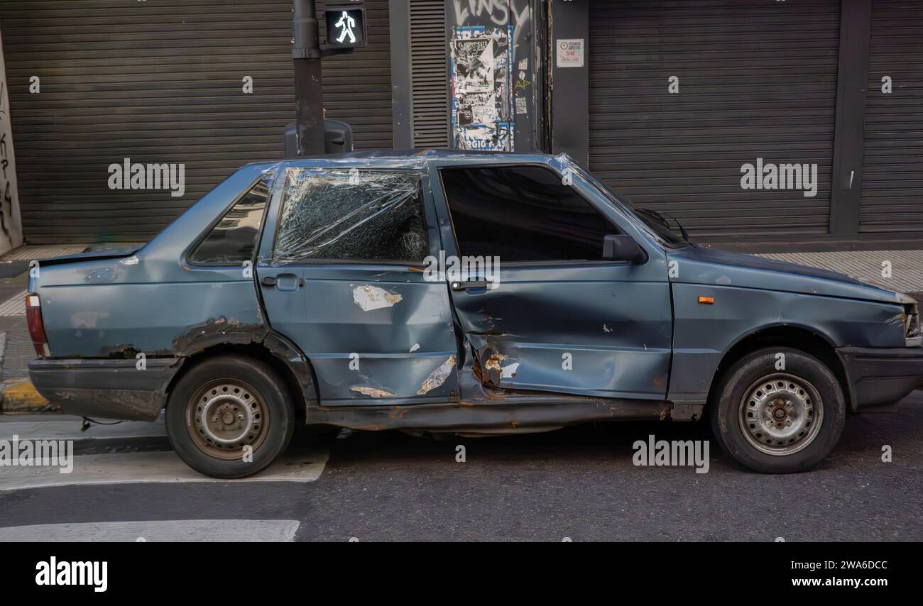 Car damaged in accident crash Stock Photo Alamy