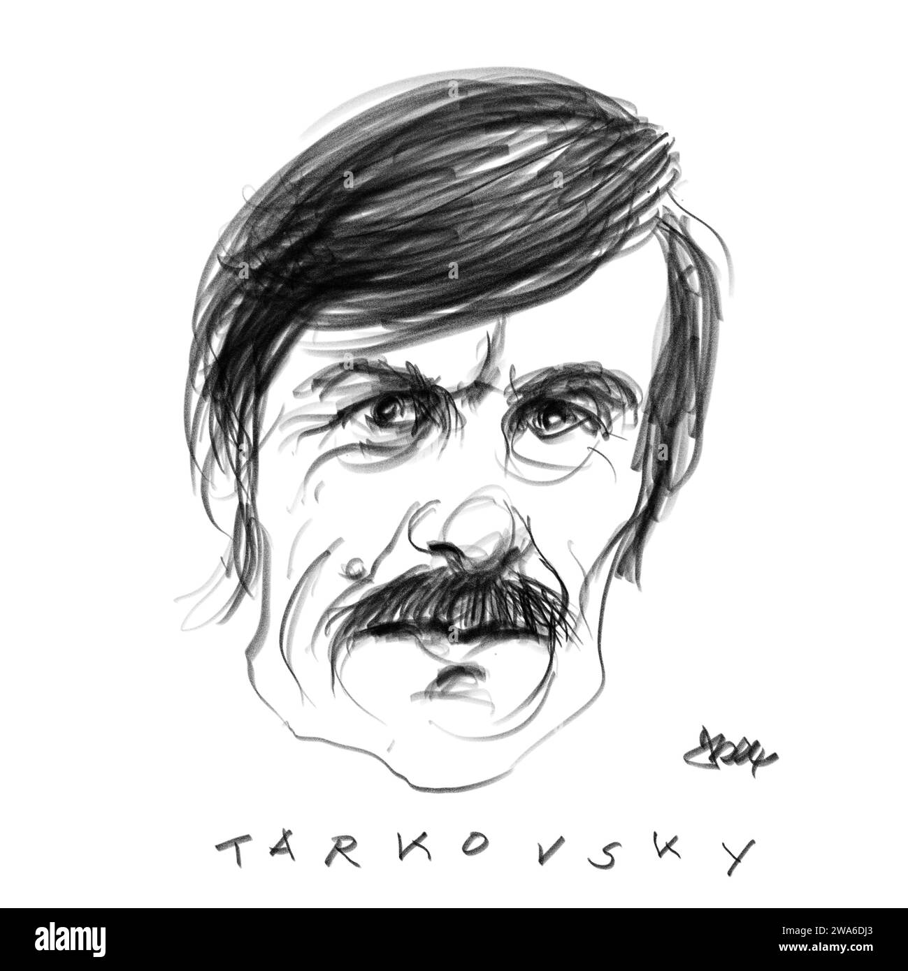 Potrait of the Filmmaker Tarkovsky Stock Photo