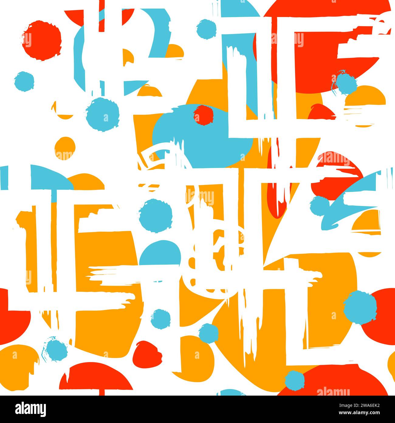 Multicolored abstract seamless background. hand drawing. Not AI. Vector illustration Stock Vector