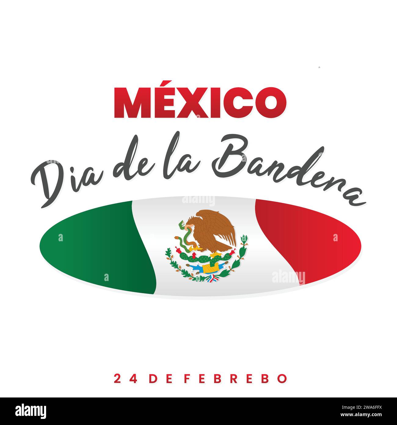 Mexico Dia de la Bandera for Mexican Flag Day. Vector illustration