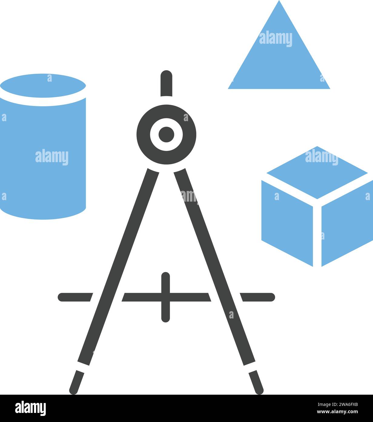 Studying Geometry icon vector image. Stock Vector