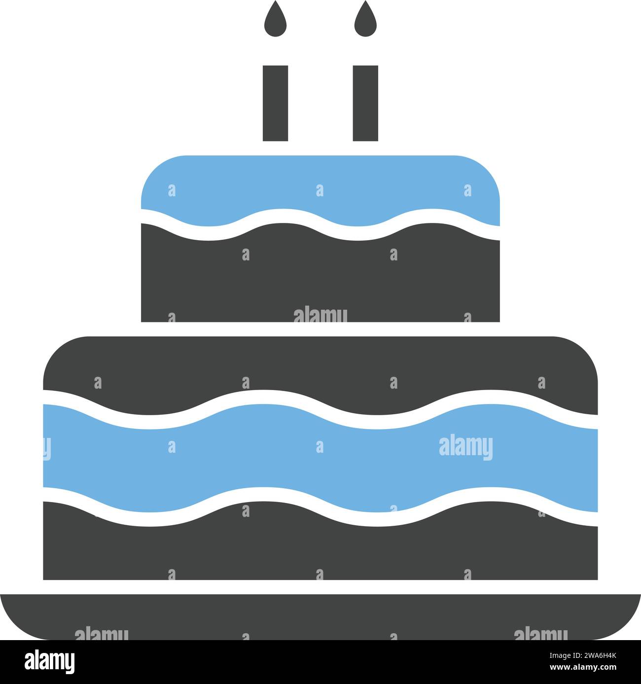 Two layered cake icon vector image. Stock Vector