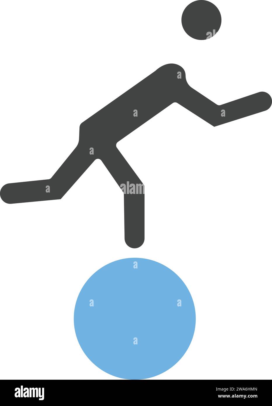 Walking on Ball icon vector image. Stock Vector