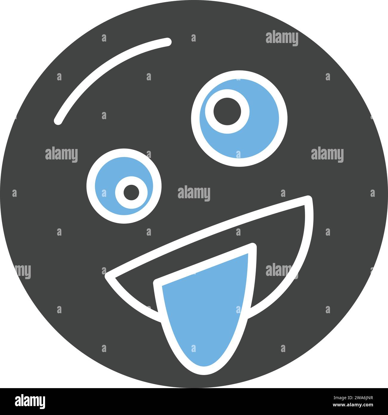 Zany Face icon vector image. Stock Vector